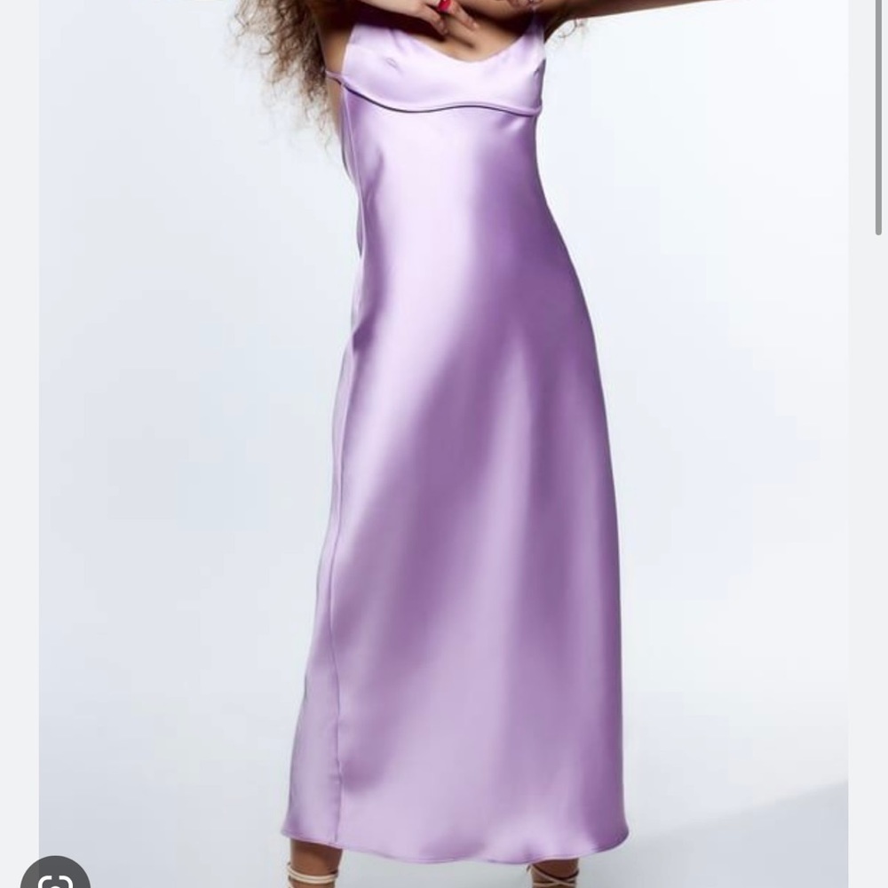 Zara Satin Purple Dress